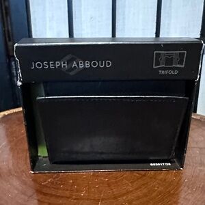 Joseph Abboud Classic Black Trifold Wallet NEW